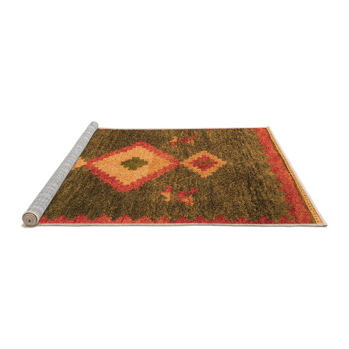 Sideview of Machine Washable Southwestern Orange Country Area Rugs, wshabs5204org