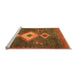 Sideview of Machine Washable Southwestern Orange Country Area Rugs, wshabs5204org