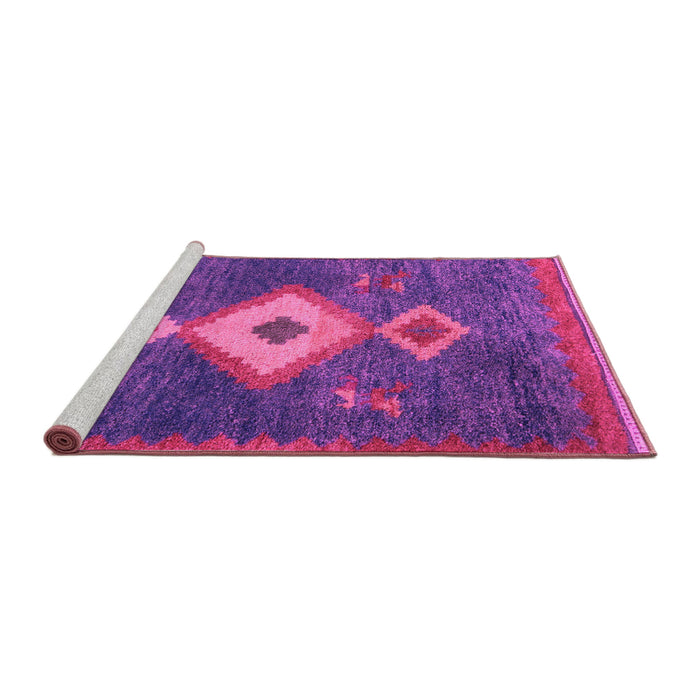 Sideview of Machine Washable Southwestern Pink Country Rug, wshabs5204pnk