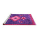 Sideview of Machine Washable Southwestern Pink Country Rug, wshabs5204pnk