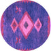 Round Southwestern Purple Country Rug, abs5204pur