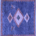 Square Southwestern Blue Country Rug, abs5204blu