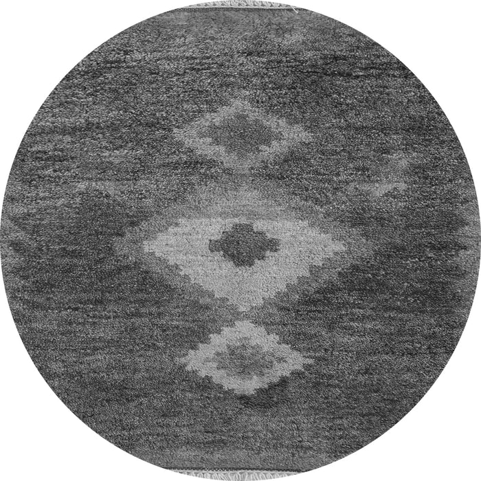 Round Southwestern Gray Country Rug, abs5204gry