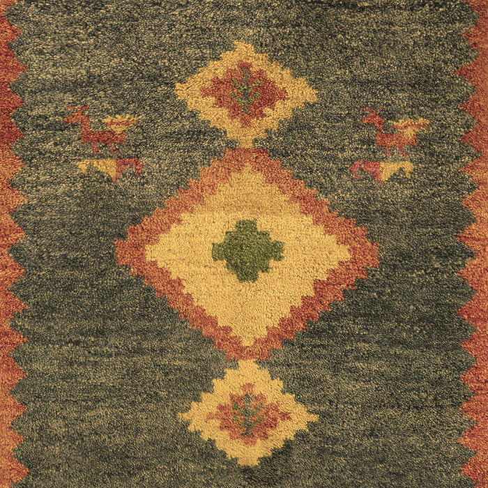 Machine Washable Southwestern Brown Country Rug, wshabs5204brn