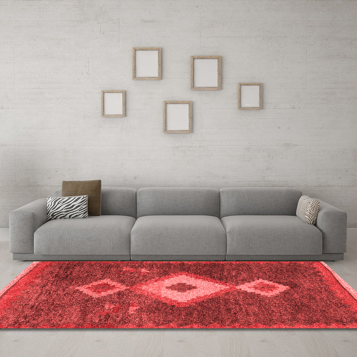 Country Red Washable Rugs