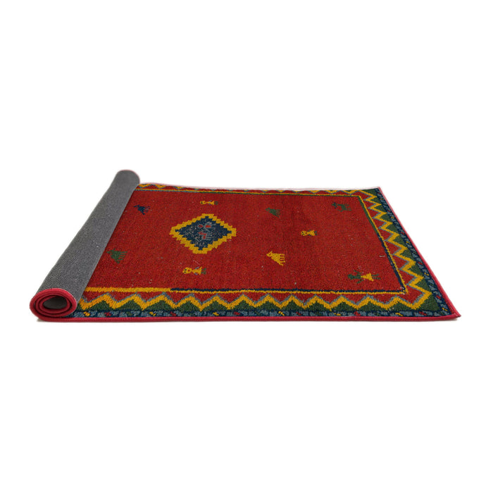 Sideview of Abstract Red Southwestern Rug, abs5205