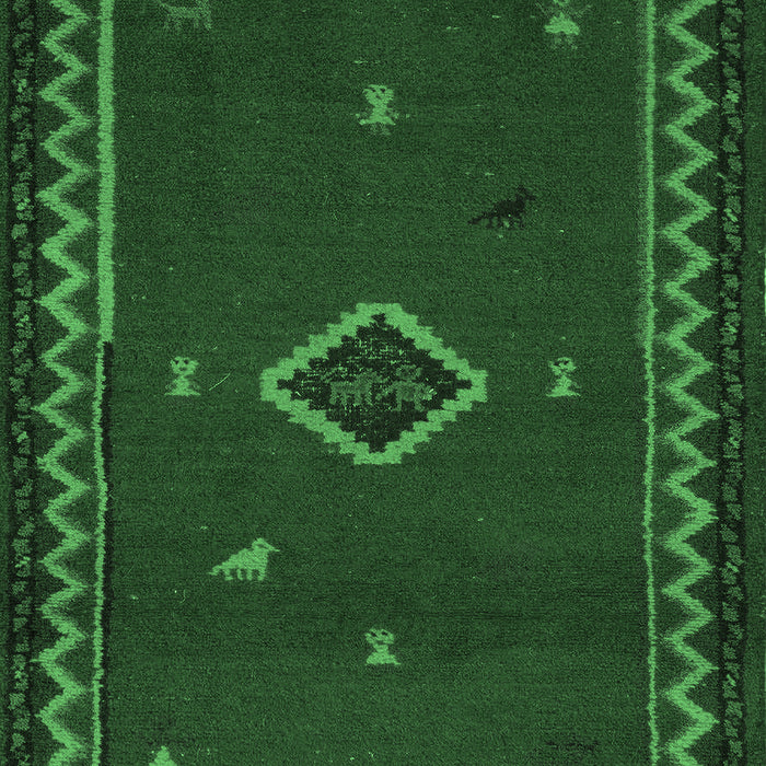 Machine Washable Southwestern Emerald Green Country Area Rugs, wshabs5205emgrn