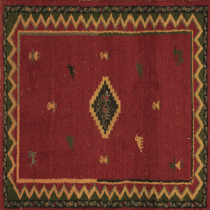 Square Southwestern Brown Country Rug, abs5205brn