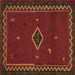 Square Southwestern Brown Country Rug, abs5205brn