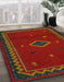 Machine Washable Abstract Red Rug in a Family Room, wshabs5205