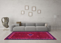 Machine Washable Southwestern Pink Country Rug, wshabs5205pnk