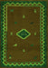 Machine Washable Southwestern Green Country Area Rugs, wshabs5205grn