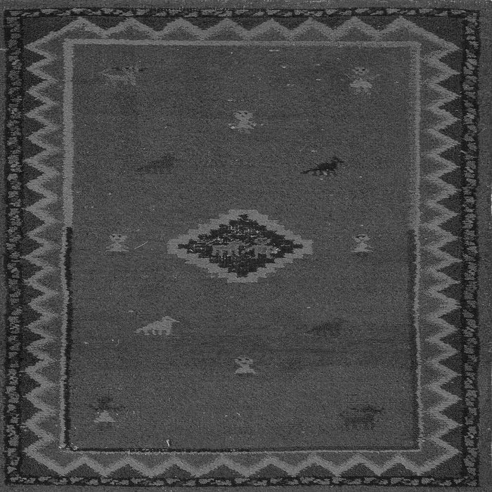 Square Machine Washable Southwestern Gray Country Rug, wshabs5205gry