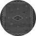 Round Southwestern Gray Country Rug, abs5205gry