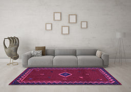 Machine Washable Southwestern Purple Country Area Rugs in a Living Room, wshabs5205pur