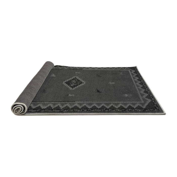Sideview of Southwestern Gray Country Rug, abs5205gry