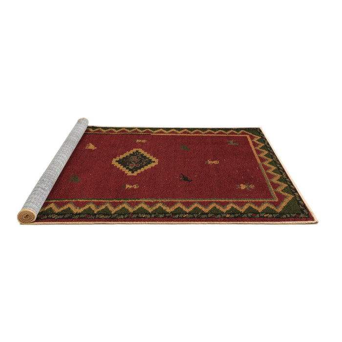 Sideview of Machine Washable Southwestern Brown Country Rug, wshabs5205brn
