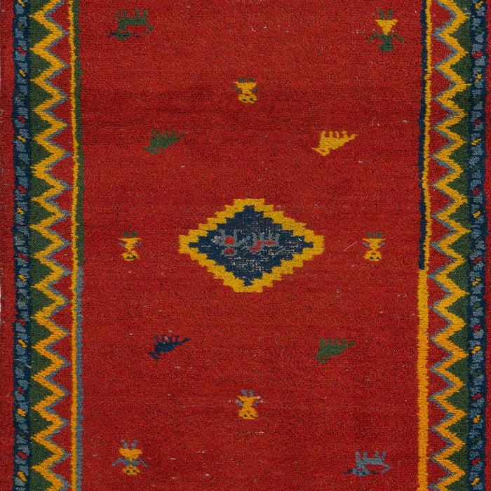 Machine Washable Abstract Red Rug, wshabs5205