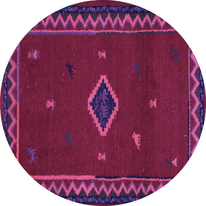 Round Southwestern Purple Country Rug, abs5205pur