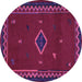 Round Southwestern Purple Country Rug, abs5205pur