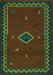 Machine Washable Southwestern Turquoise Country Area Rugs, wshabs5205turq