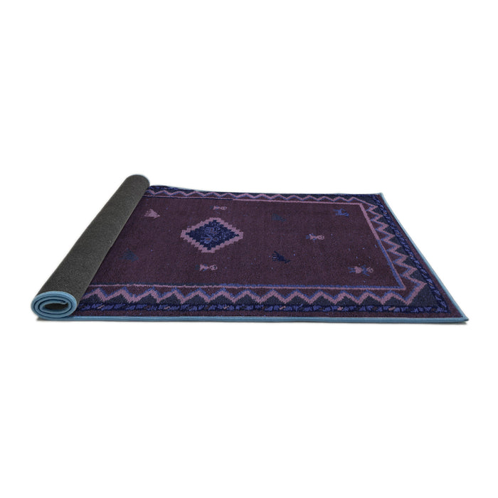 Sideview of Southwestern Blue Country Rug, abs5205blu