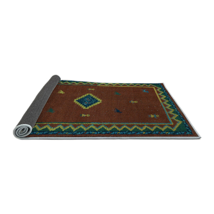 Sideview of Southwestern Light Blue Country Rug, abs5205lblu