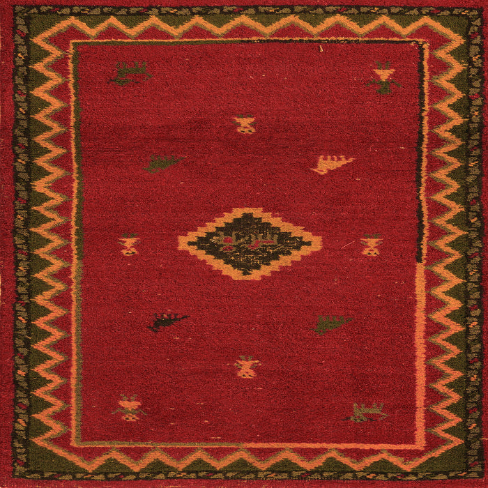 Square Southwestern Orange Country Rug, abs5205org