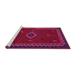 Sideview of Machine Washable Southwestern Pink Country Rug, wshabs5205pnk
