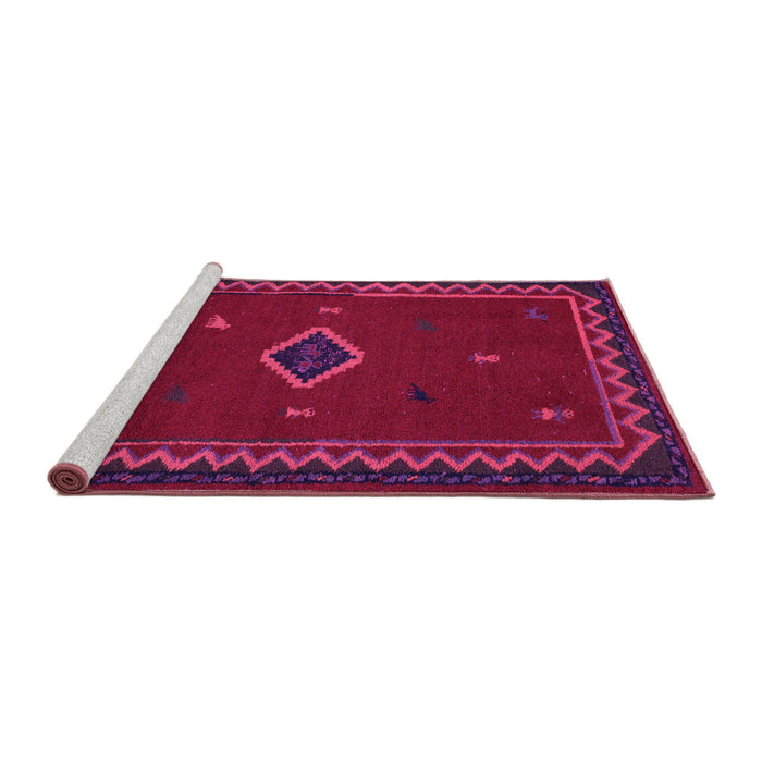 Sideview of Machine Washable Southwestern Pink Country Rug, wshabs5205pnk