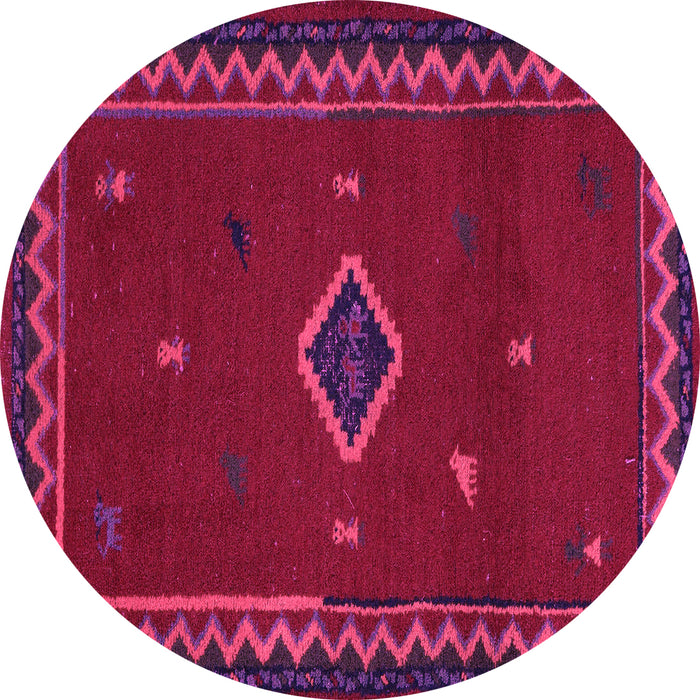 Round Southwestern Pink Country Rug, abs5205pnk
