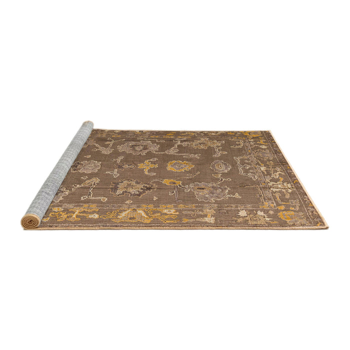 Sideview of Machine Washable Abstract Sienna Brown Rug, wshabs5206