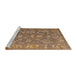 Sideview of Machine Washable Abstract Sienna Brown Rug, wshabs5206