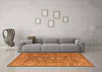 Machine Washable Abstract Orange Modern Rug, wshabs5206org