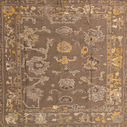 Square Abstract Sienna Brown Modern Rug, abs5206