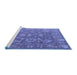 Sideview of Machine Washable Abstract Blue Modern Rug, wshabs5206blu