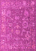 Machine Washable Abstract Pink Modern Rug, wshabs5206pnk