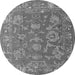 Round Abstract Gray Modern Rug, abs5206gry