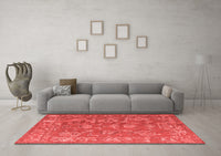 Machine Washable Abstract Red Modern Rug, wshabs5206red