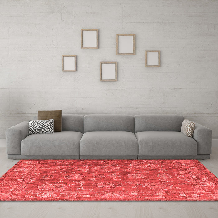 Modern Red Washable Rugs