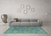 Machine Washable Abstract Light Blue Modern Rug in a Living Room, wshabs5206lblu