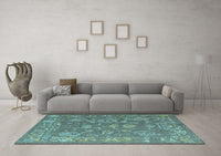 Machine Washable Abstract Light Blue Modern Rug, wshabs5206lblu