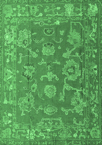 Abstract Emerald Green Modern Rug, abs5206emgrn