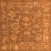 Square Abstract Orange Modern Rug, abs5206org