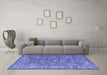 Machine Washable Abstract Blue Modern Rug in a Living Room, wshabs5206blu