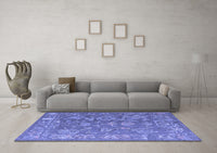 Machine Washable Abstract Blue Modern Rug, wshabs5206blu