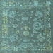 Square Abstract Light Blue Modern Rug, abs5206lblu