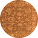 Round Abstract Orange Modern Rug, abs5206org