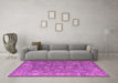 Machine Washable Abstract Purple Modern Area Rugs in a Living Room, wshabs5206pur