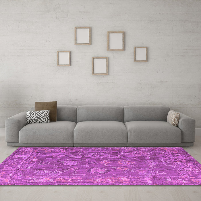 Machine Washable Abstract Purple Modern Area Rugs in a Living Room, wshabs5206pur